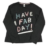 Tmavošedé melírované mikinotriko s nápismi C&A