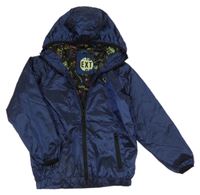 Tmavomodrá šusťáková podzimní bunda s kapucí Next