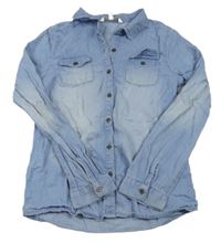 Modrá halenka riflového vzhledu E-Vie