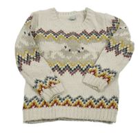 Béžovo-farebný vzorovaný sveter Tu