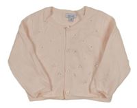 Svetloružový prepínaci sveter s kamienkami