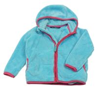 Světlemodrá chlupatá propínací mikina s kapucí Tchibo