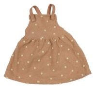 Světlerůžové vlněné laclové šaty s 3D puntíky George