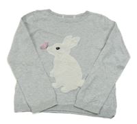Sivý melírovaný ľahký sveter s králikom H&M