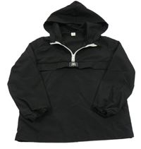 Čierna šušťáková ľahká bunda s kapucňou Shein