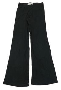 Černé žebrované flare legíny H&M