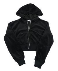 Čierna prepínaci crop mikina s kapucňou H&M