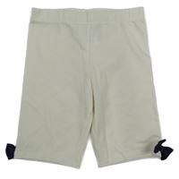 Biele elastické kraťasy s mašľami