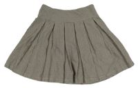 Bielo-čierno-hnedá kockovaná skladaná sukňa C&A