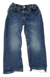 Modré slim fit teplákové rifle H&M