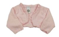 Světlerůžové pletené bolérko s kanýry 