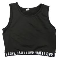 Čierny crop top s nápismi