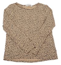 Béžovo-čierne leopardí tričko H&M