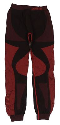 Čierno-červené spodné funkčné nohavice s nápisom