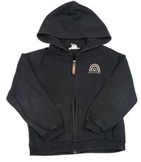 Tmavosivá prepínaci mikina s dúhou s kapucňou H&M
