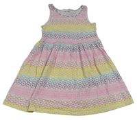 Bielo-farebné vzorované bavlnené šaty H&M