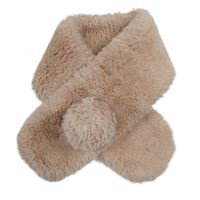 Svetloružová kožušinová šál s brmbolcom Zara