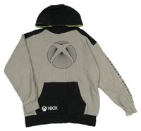 Šedo-černá mikina X-box s kapucí 