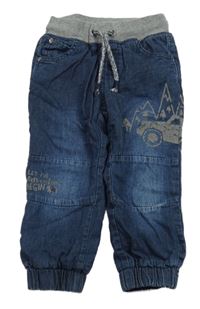 Tmavomodré jogger podšité rifle s autom Topomini