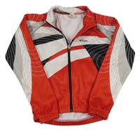 Červeno-bílo-černá vzorovaná softshellová cyklistická bunda Oxylan