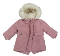 Růžová šusťáková zimní parka s kapucí Primark