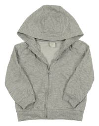 Sivá melírovaná prepínaci mikina s kapucňou H&M