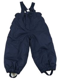 Tmavomodré šusťákové oteplovačky s kšandami H&M