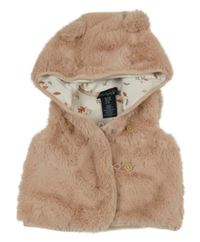 Nové - Svetloružová kožušinová podšitá vesta s kapucňou Cynthia Rowley