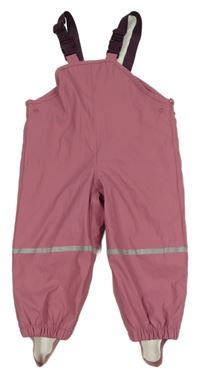 Růžové nepromokavé laclové podšité kalhoty Lupilu