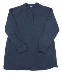 Tmavomodrá rebrovaná mikina s vreckom F&F