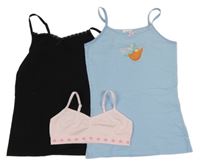 3x - Světlemodrá košilka + černá košilka + světlerůžová lambáda