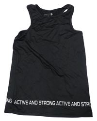 Čierny športový top s nápisom Ergeenomixx