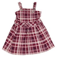 Ružovo-svetloružová -biele kockované šaty LTD