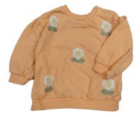 Oranžová oversize mikina s kvietkami Nutmeg