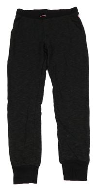 Nové - Čierno-sivé melírované tepláky H&M