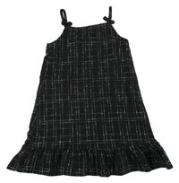 Čierno-biele kockované šaty s mašličkami H&M