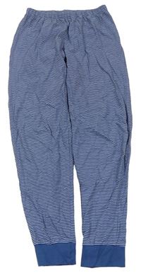 Modro-biele pruhované pyžamové nohavice C&A