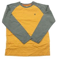 Oranžovo-sivé tričko s výšivkou FAT FACE