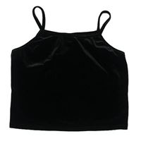 Čierny zamatový crop top Shein