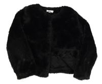 Černá kožešinová podšitá crop bunda H&M