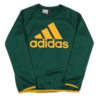 Tmavozeleno-hořčicová funkční sportovní mikina Adidas