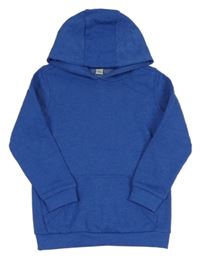 Zafírová melírovaná mikina s vreckom a kapucňou Tu