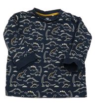 Tmavomodré pyžamové tričko s dinosaurami Topomini