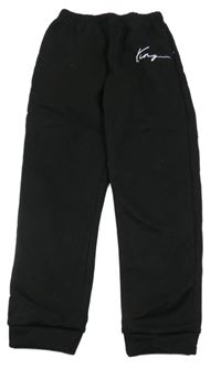 Černé teplé tepláky s nápisem 