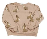 Pudrová mikina so sobmi H&M