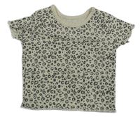 Smetanovo-čierne vzorované rebrované tričko George