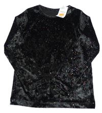 Nové - černé třpytivé sametové mikinotriko Nutmeg