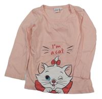 Broskvové triko s kočičkou Marií Disney