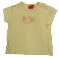Svetložlté tričko so šnečky a logom ESPRIT