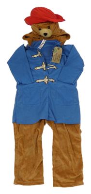 Kostým - Modro-hnědá kombinéza s kapucí - medvídek Paddington George